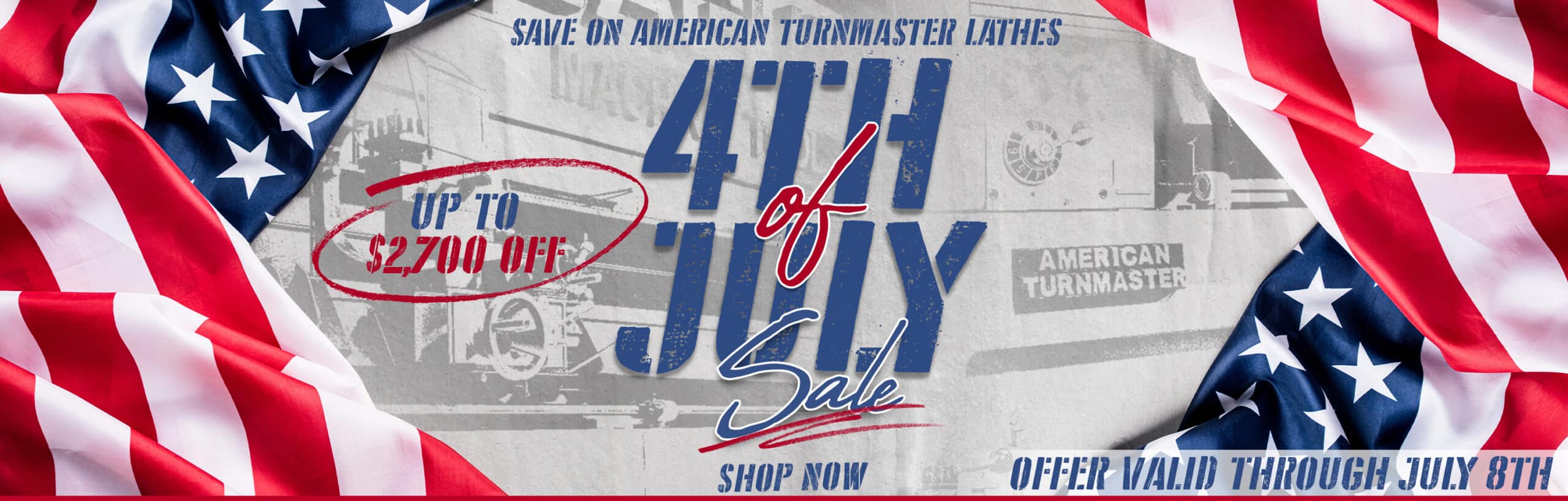 4th of July Sale on Lagun Engineering American Turnmaster Lathes. Up to $2700 off