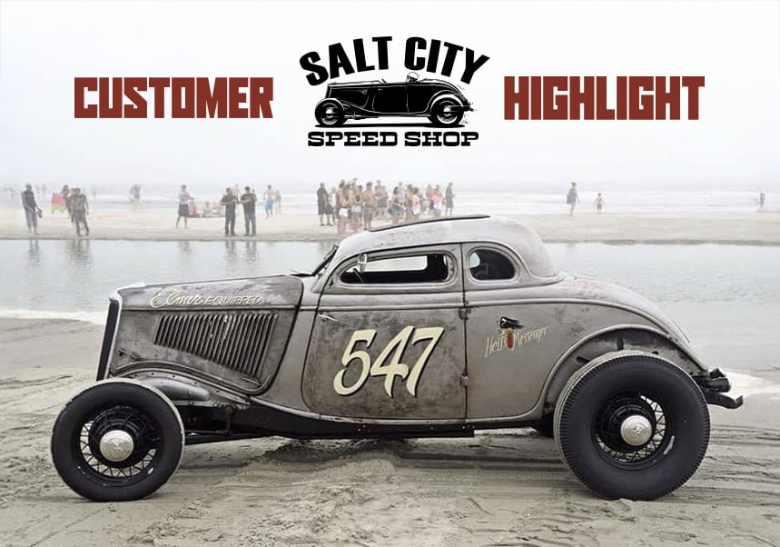 lagun engineering customer highlight for salt city speed shop. hot rod on the beach.